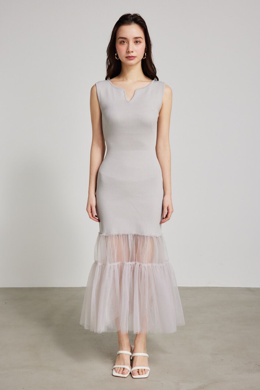 rienda「チュールマーメイドKnit OP」|ワンピース|