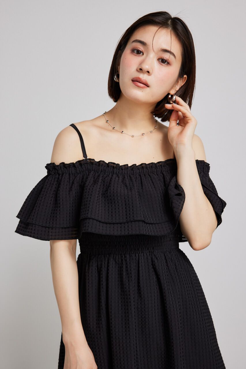 rienda「オフショルダーフリルフレアOP」|ワンピース|