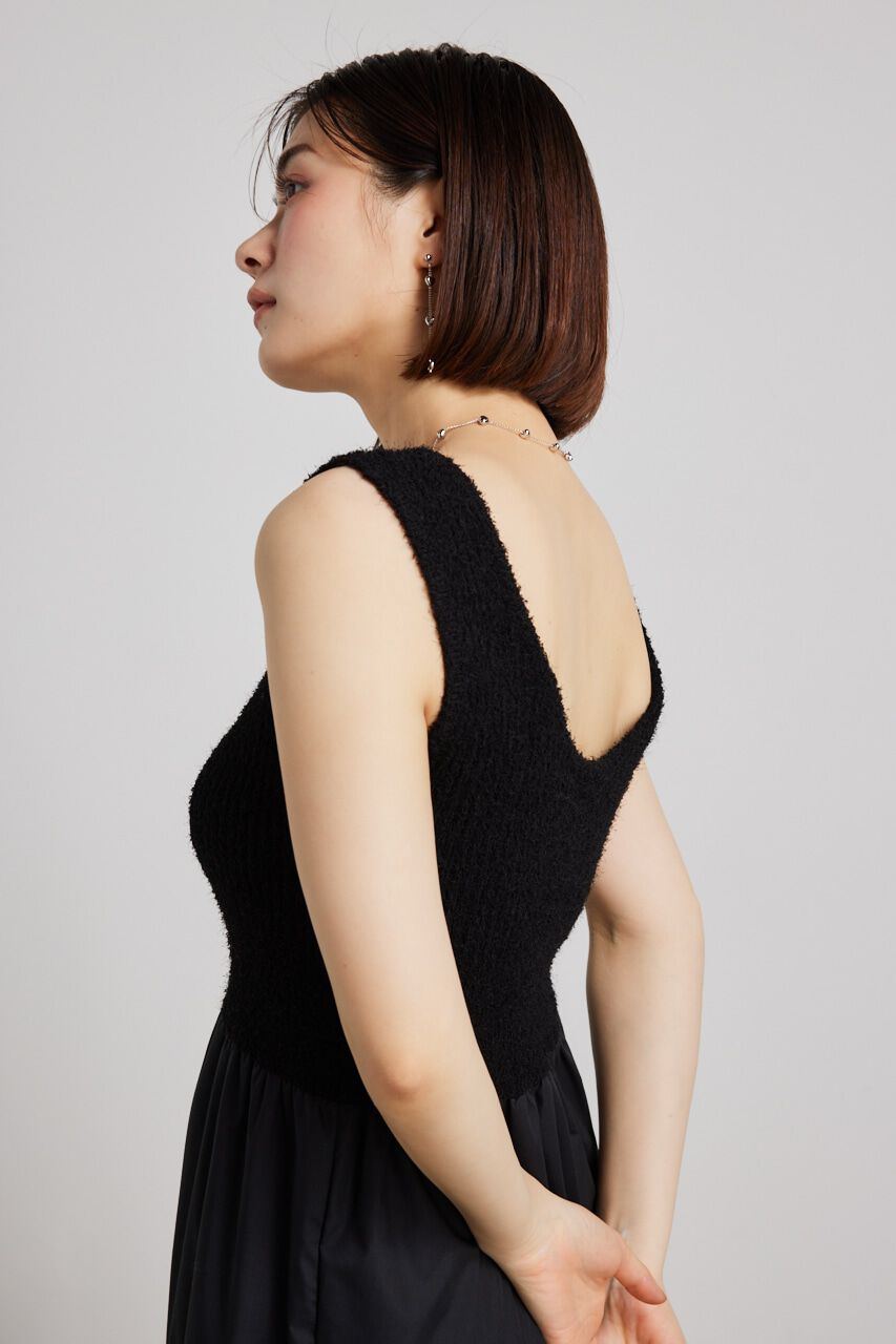 rienda「サマーシャギーknitコンビフレアOP」|ワンピース|