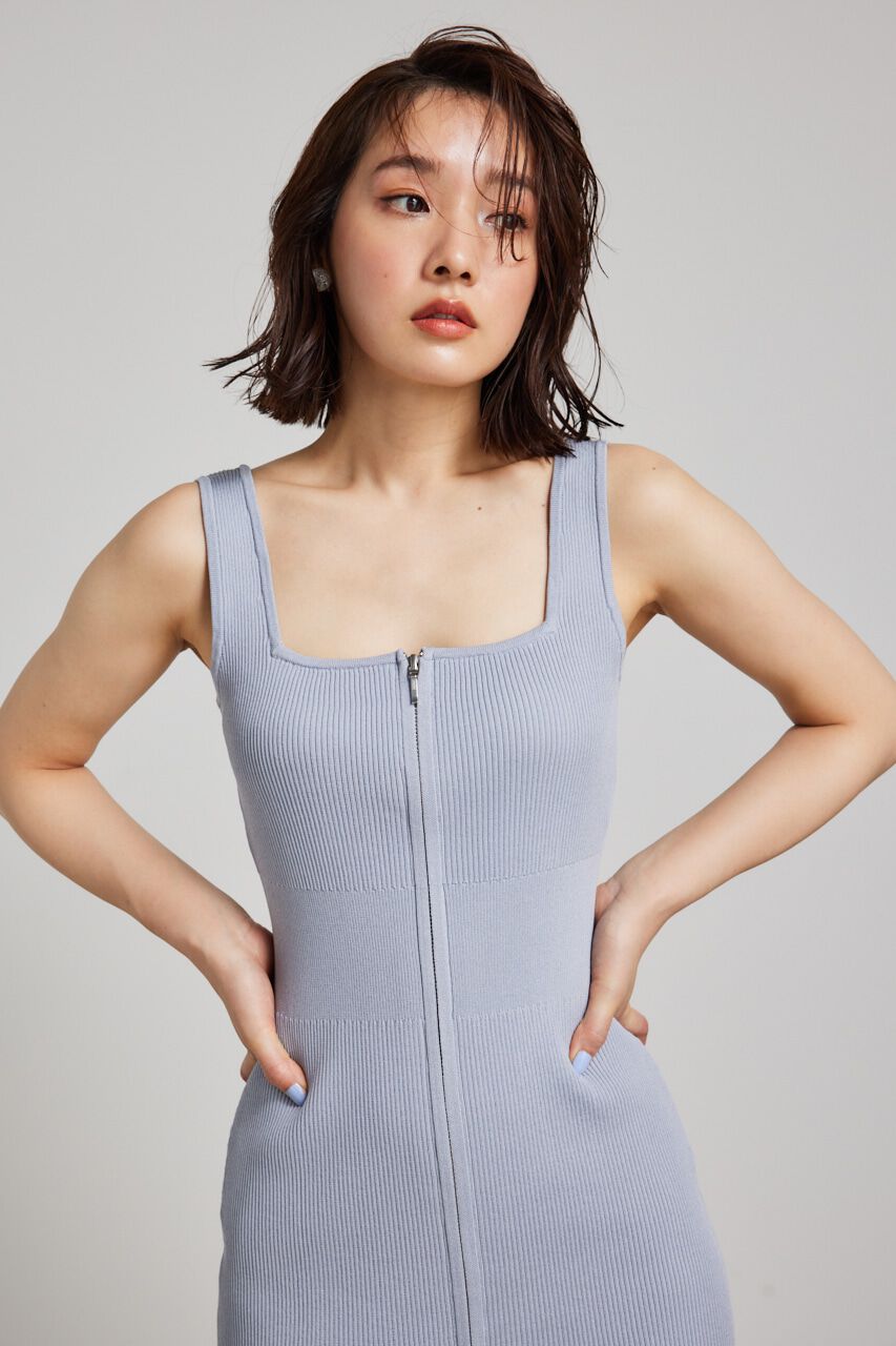 rienda「2WAY ZIPタイト mini knit OP」|ワンピース|