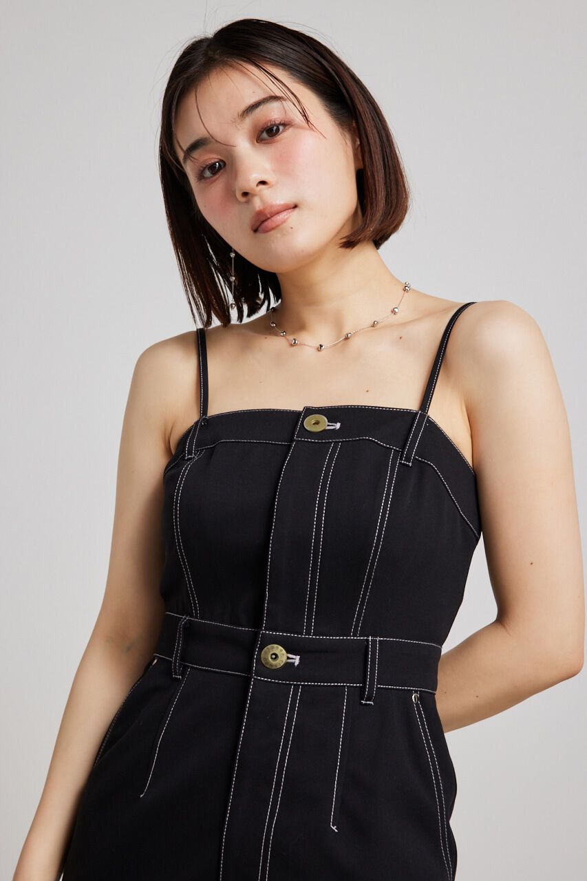 rienda「ベアキャミステッチワークミニOP」|ワンピース|