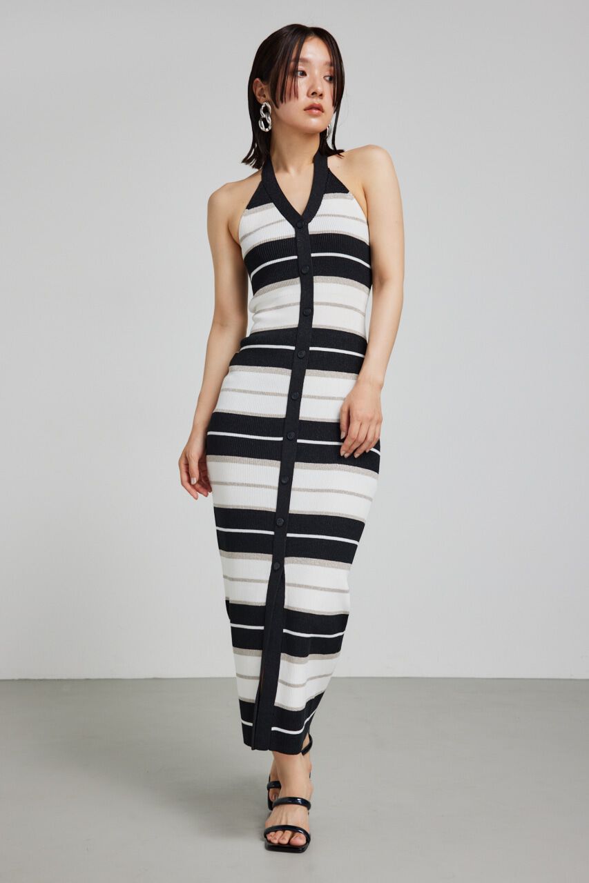 rienda「ホルターネックタイトニットワンピース」|ワンピース|