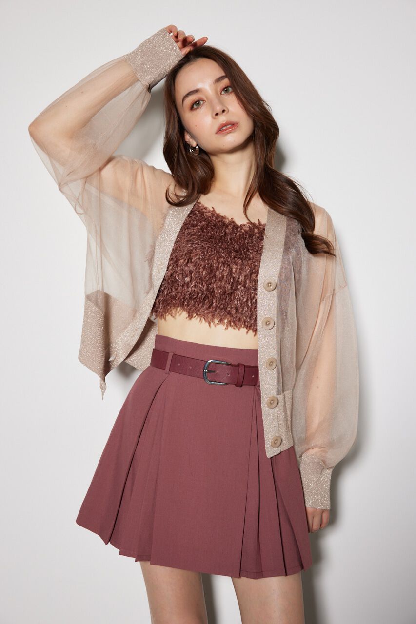 rienda「2WAYシースルーニットカーデ」|カーディガン|BEG