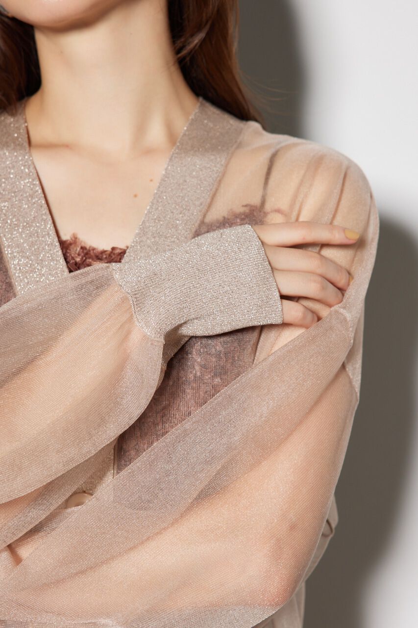 rienda「2WAYシースルーニットカーデ」|カーディガン|