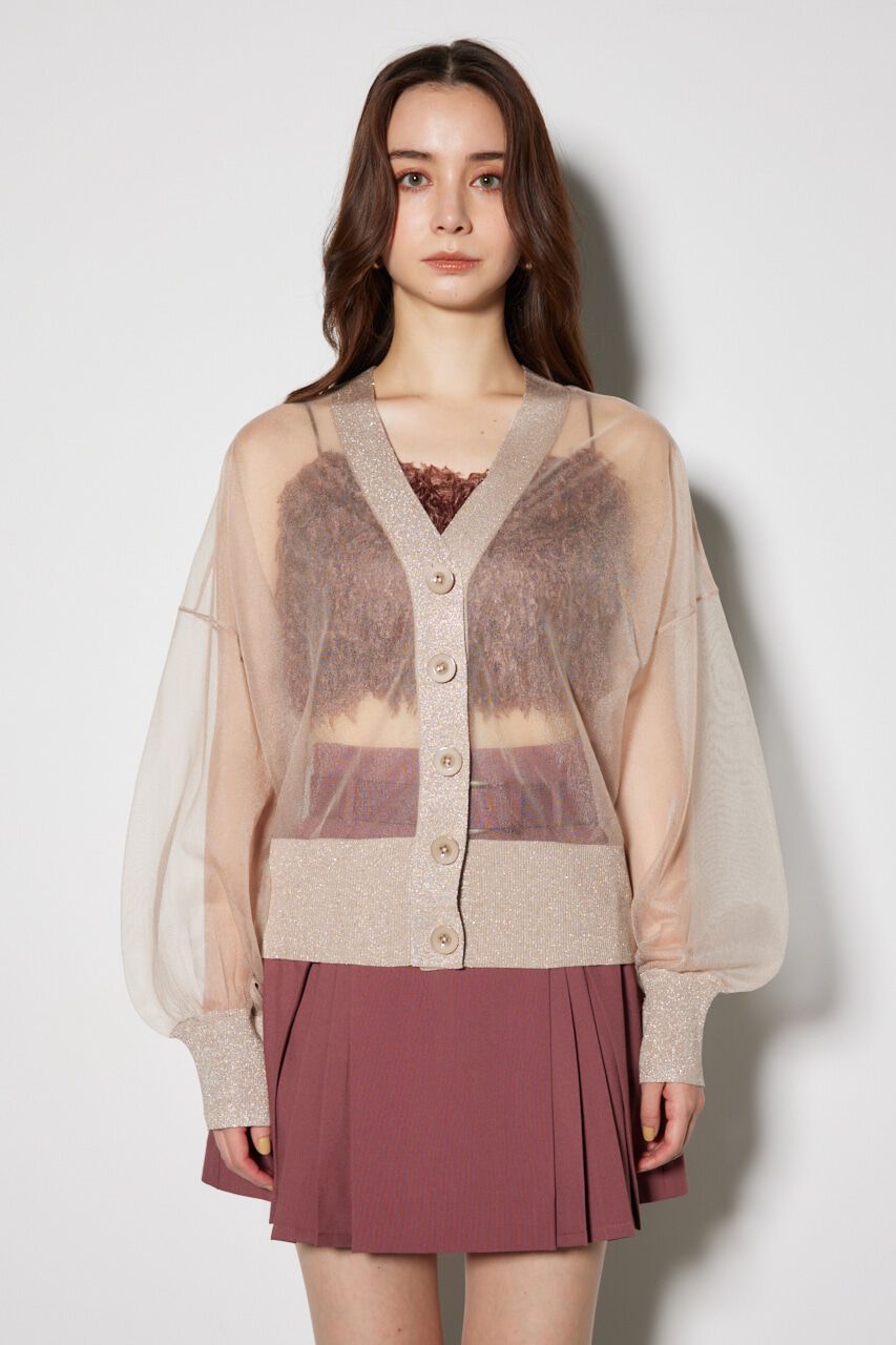 rienda「2WAYシースルーニットカーデ」|カーディガン|