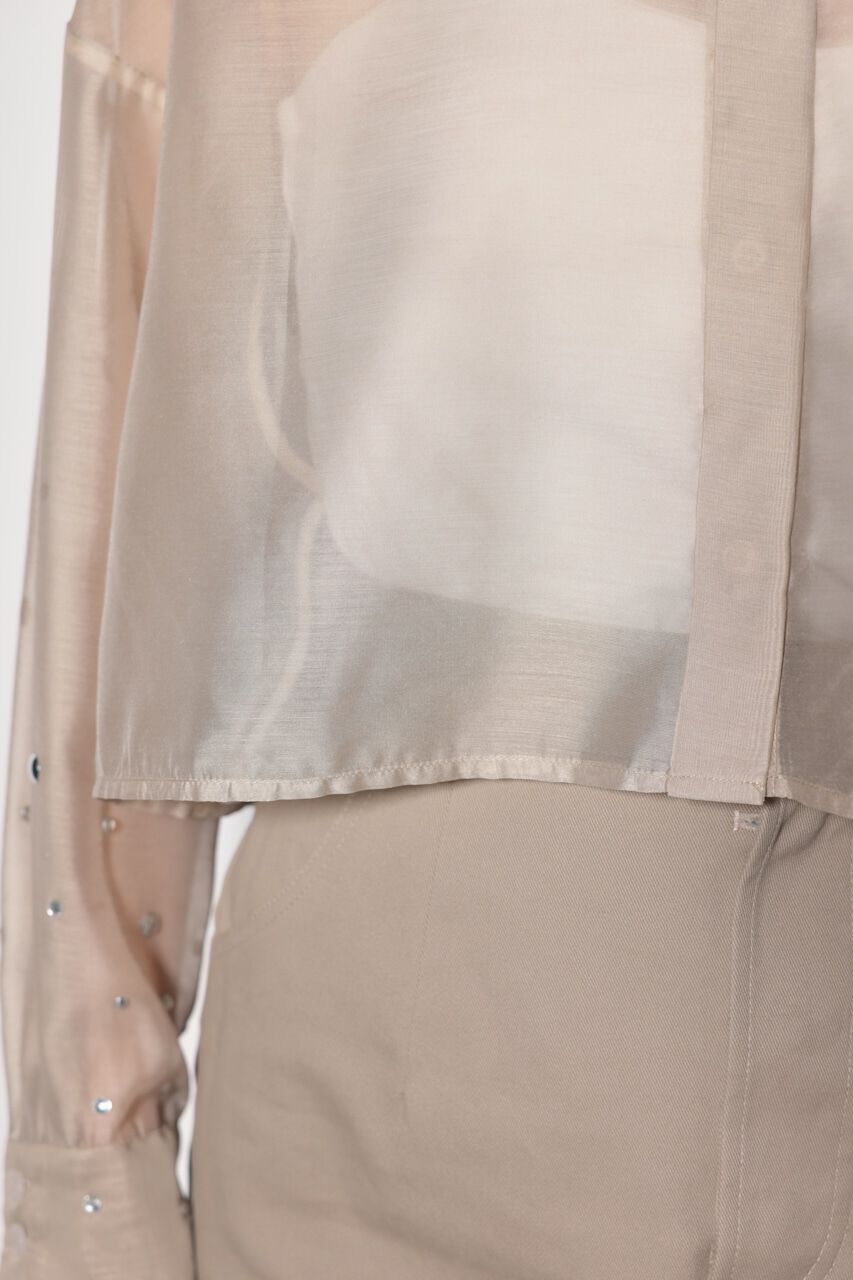 rienda「ビジュースリーヴシアーシャツ」|シャツ・ブラウス|