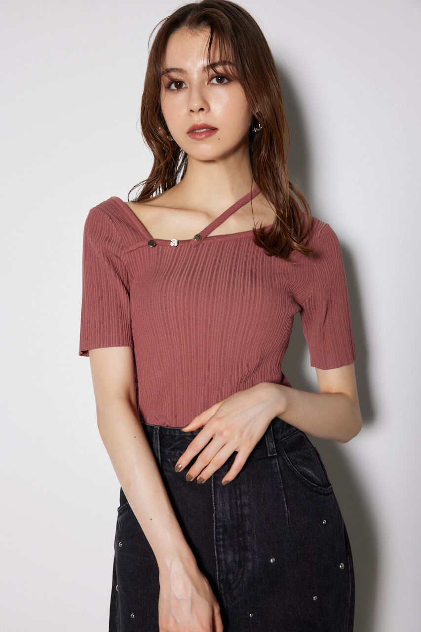 rienda「2WAYアシンメトリーニットトップス」|ニット・セーター|