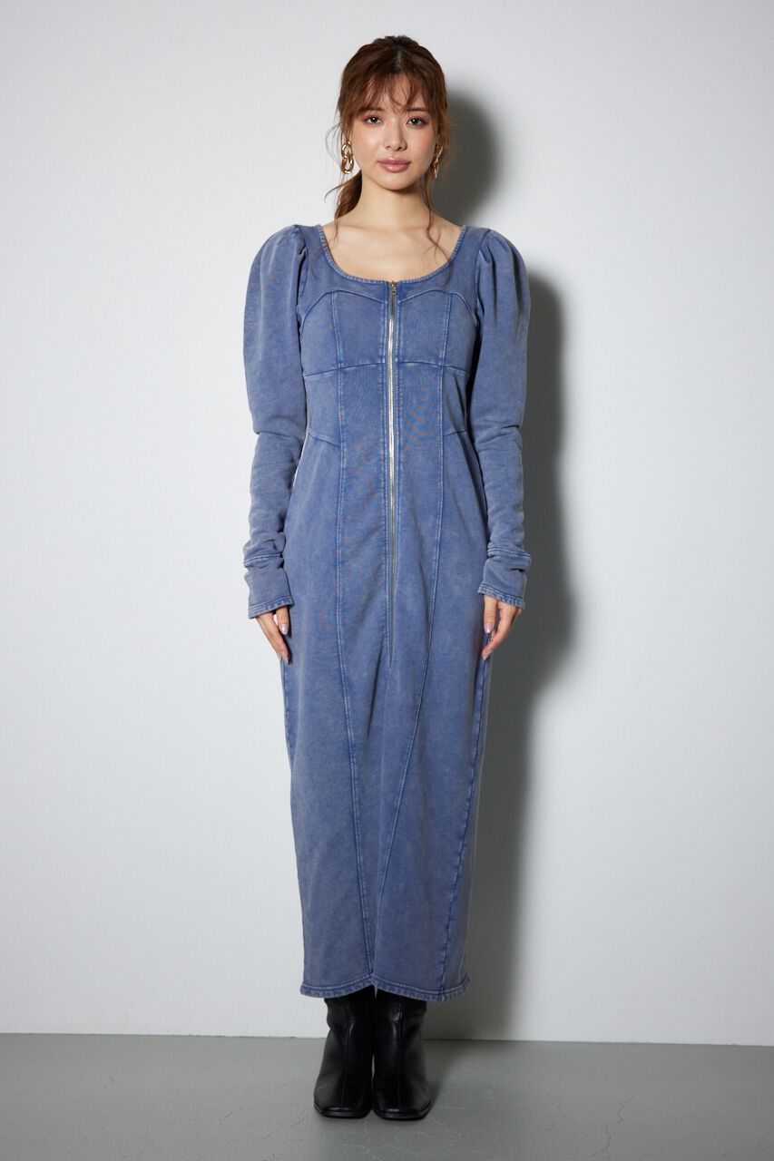 rienda「デニム風CUTタイトワンピース」|ワンピース|