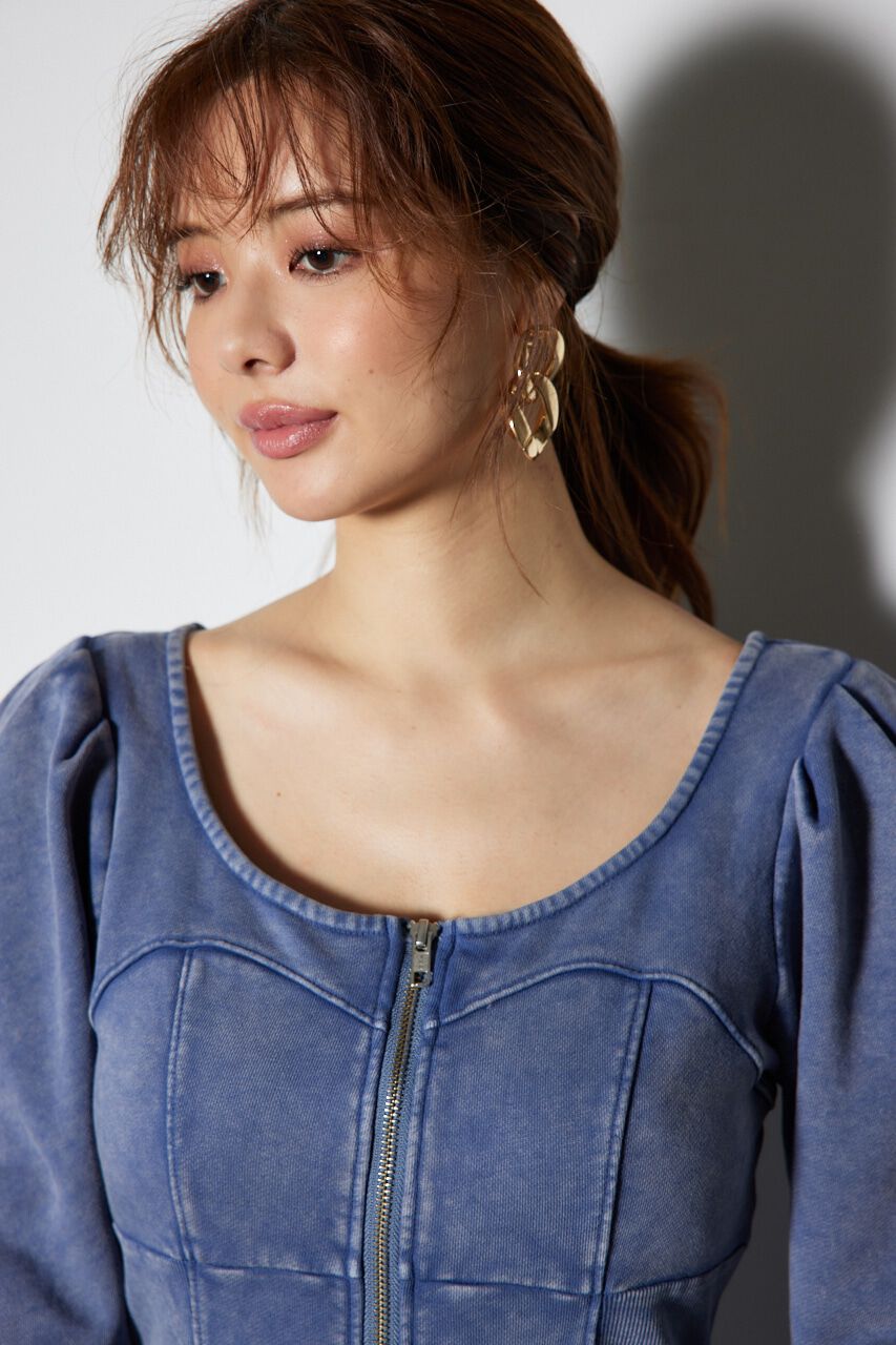 rienda「デニム風CUTタイトワンピース」|ワンピース|