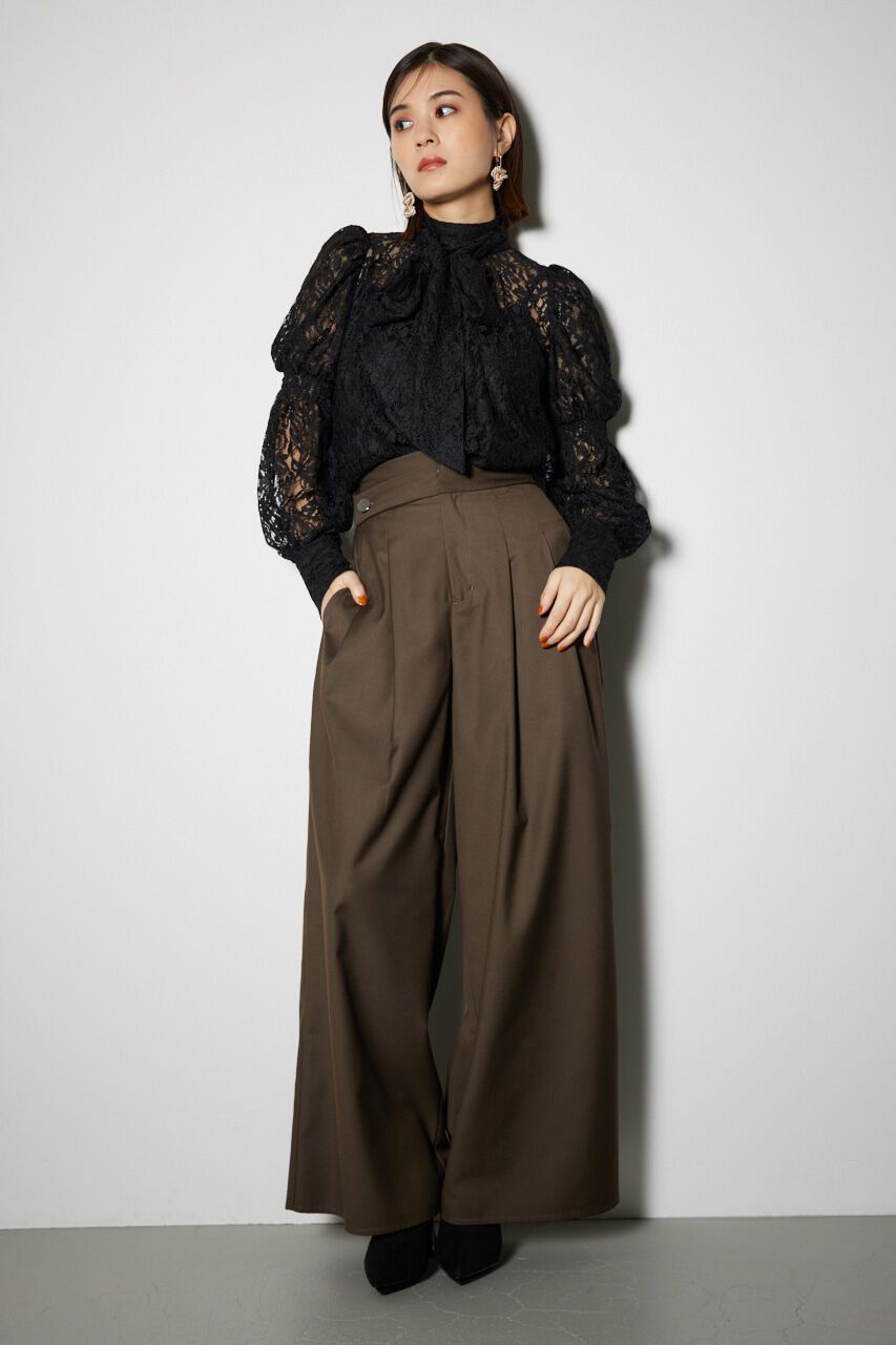 rienda「ショルダーシャーリングボウタイブラウス」|シャツ・ブラウス|