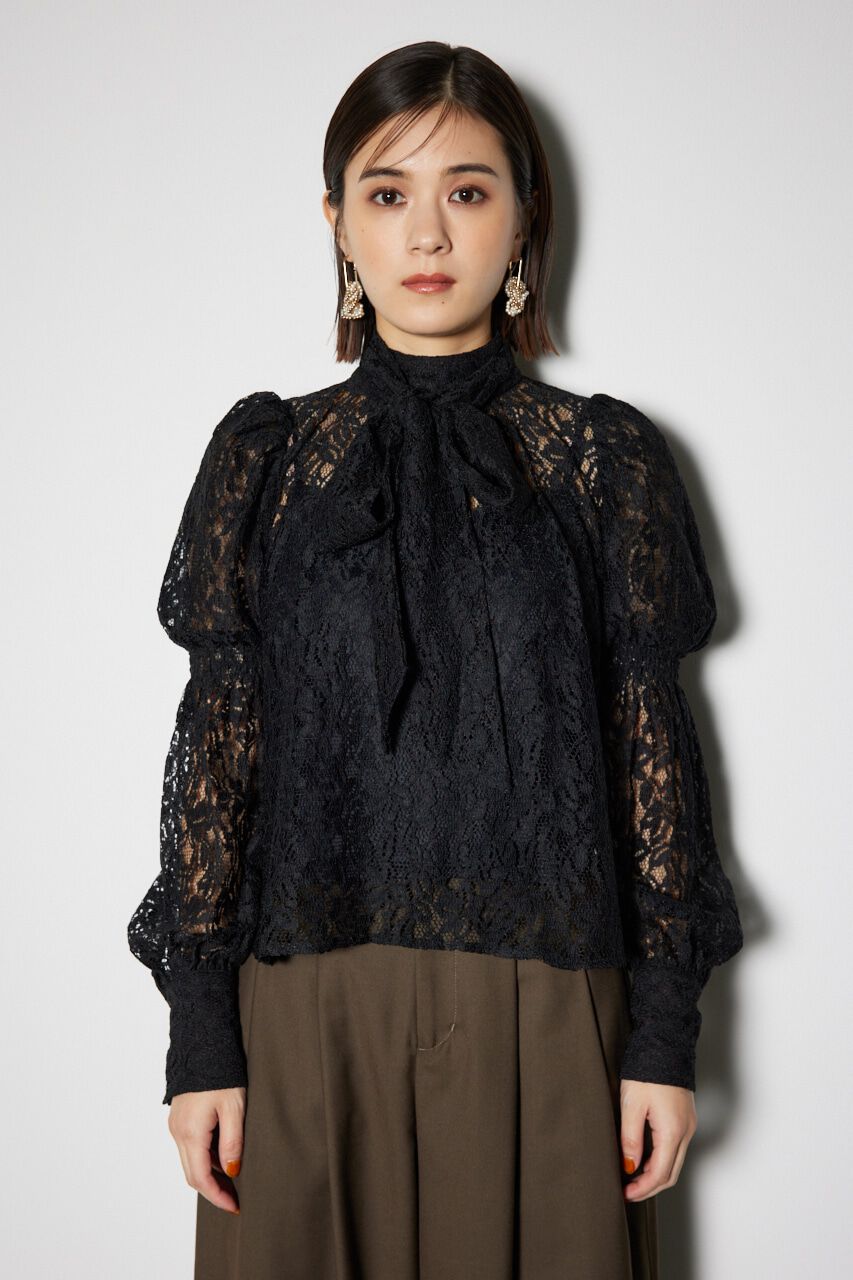 rienda「ショルダーシャーリングボウタイブラウス」|シャツ・ブラウス|