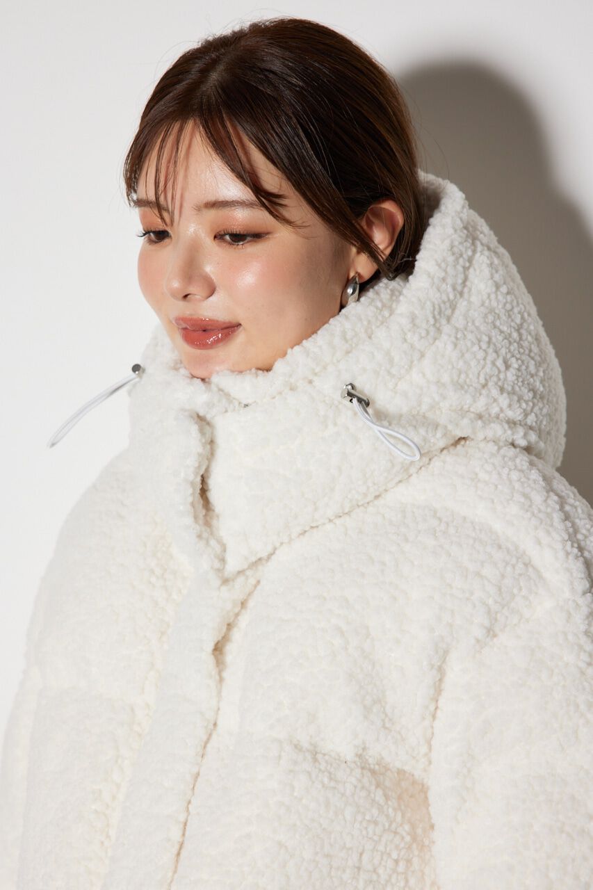 rienda「フード付きショートボアダウンジャケット」|その他|