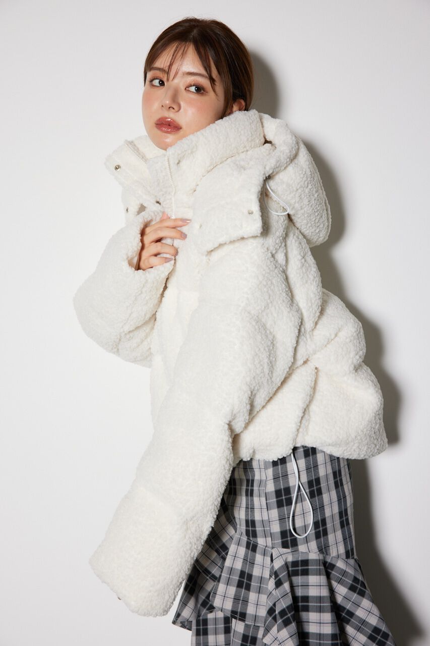 rienda「フード付きショートボアダウンジャケット」|その他|