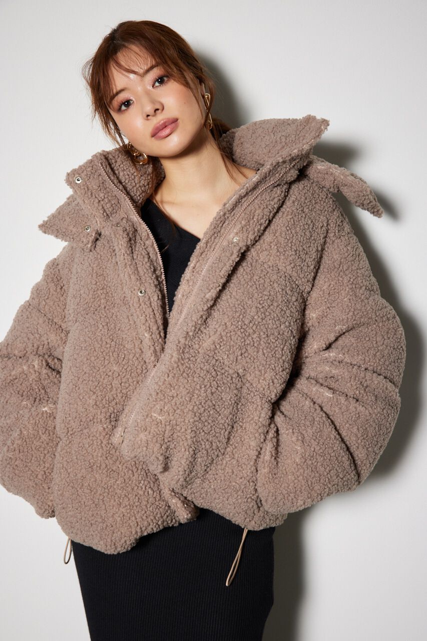 rienda「フード付きショートボアダウンジャケット」|その他|