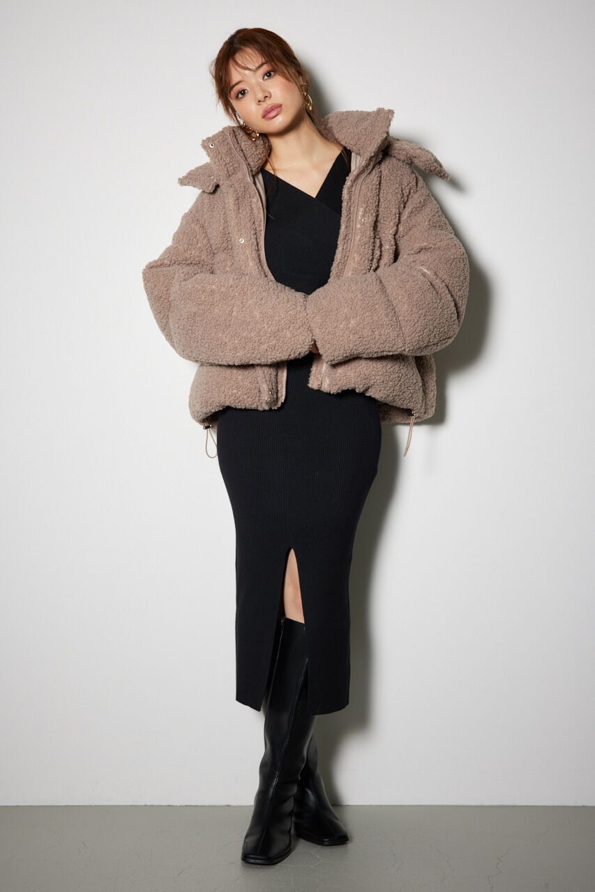 rienda「フード付きショートボアダウンジャケット」|その他|