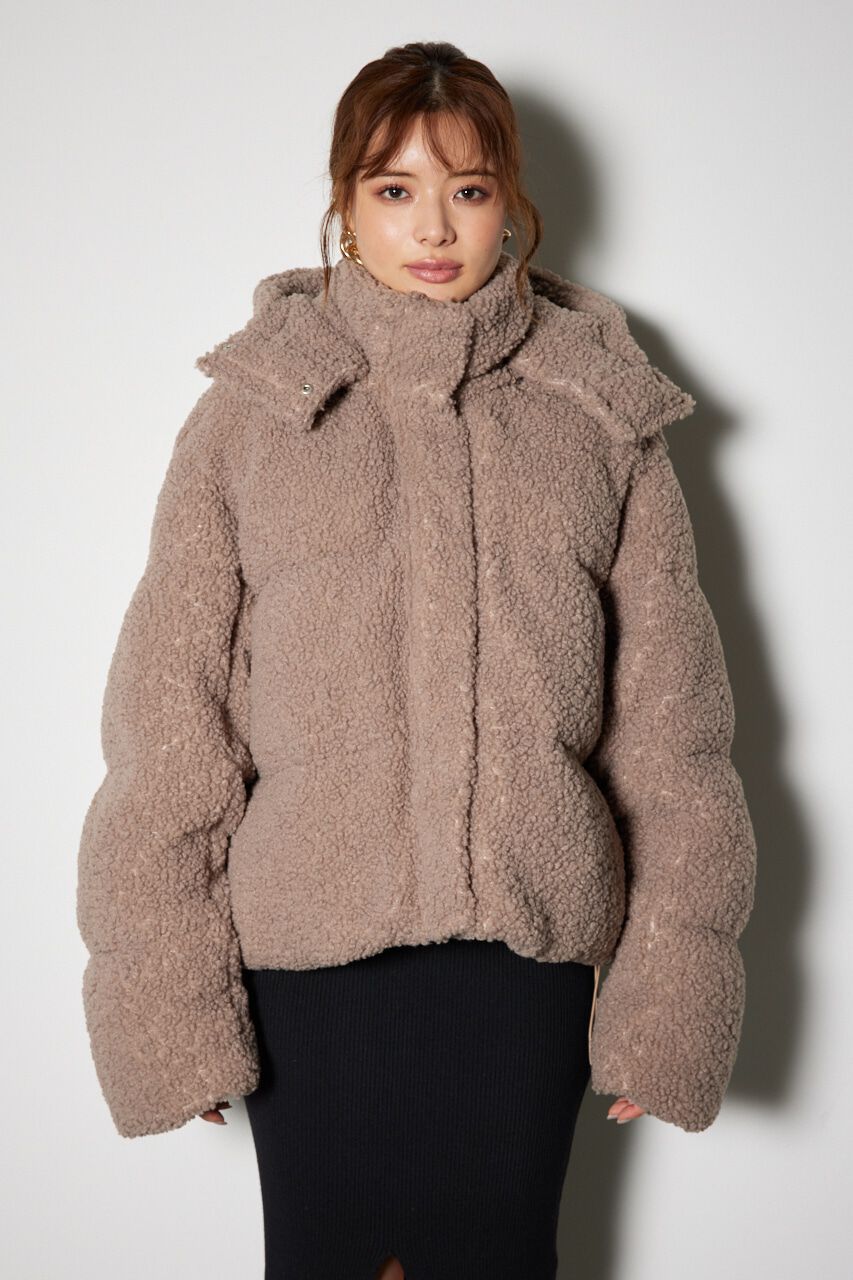 rienda「フード付きショートボアダウンジャケット」|その他|