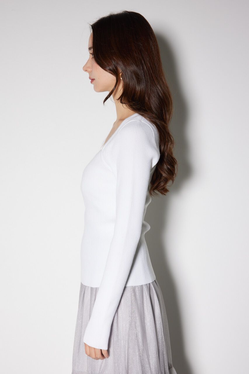 rienda「ボレロネックウォッシャブル ニットトップス」|ニット・セーター|