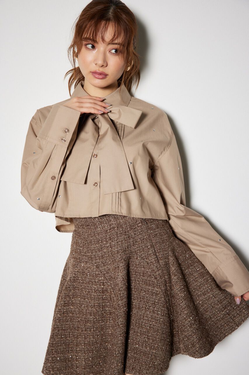 rienda「2WAYメタルドットリボンシャツ」|シャツ・ブラウス|