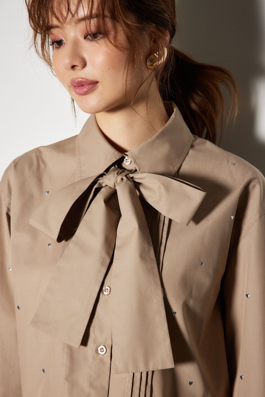 rienda「2WAYメタルドットリボンシャツ」|シャツ・ブラウス|