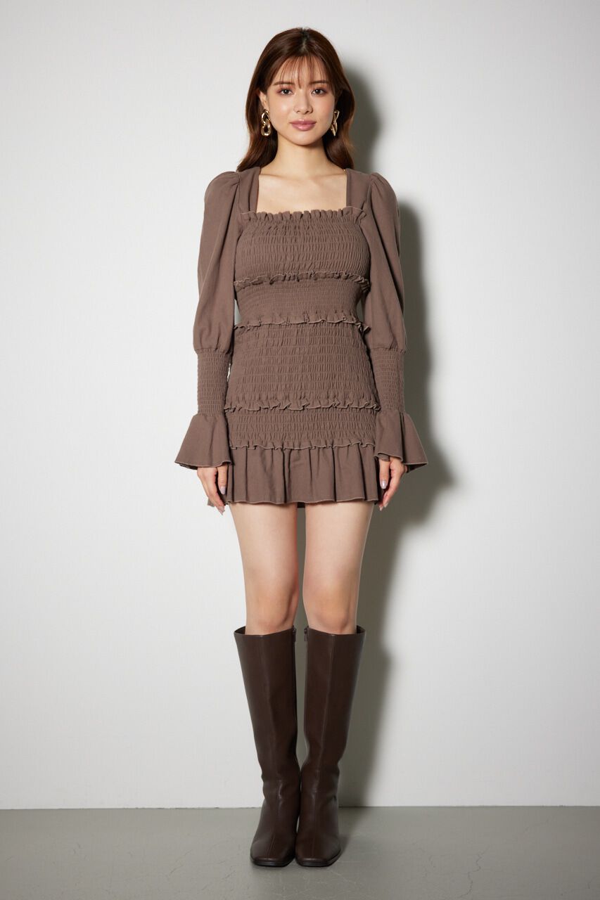 rienda「シャーリングタイトミニワンピース」|ワンピース|