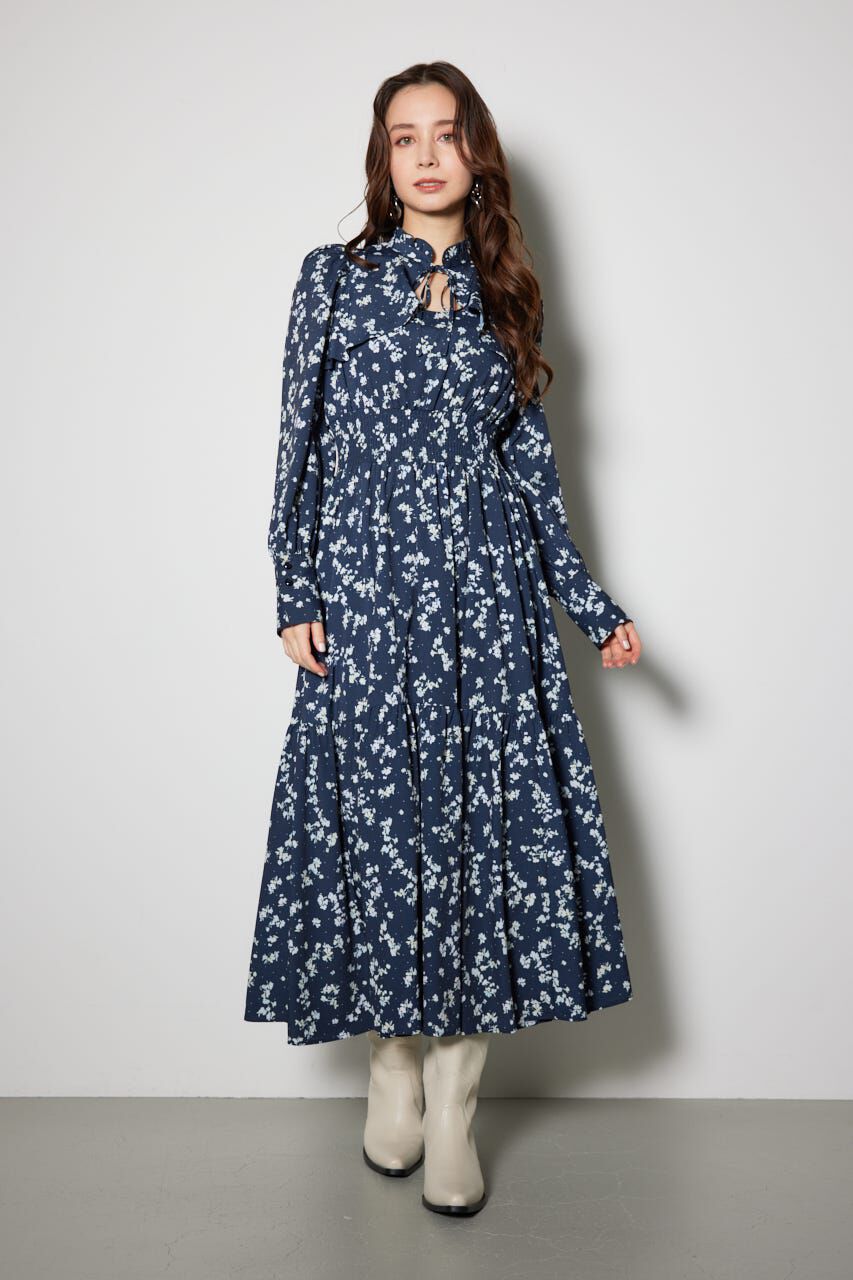 rienda「シャーリングフレアワンピース」|ワンピース|NVY