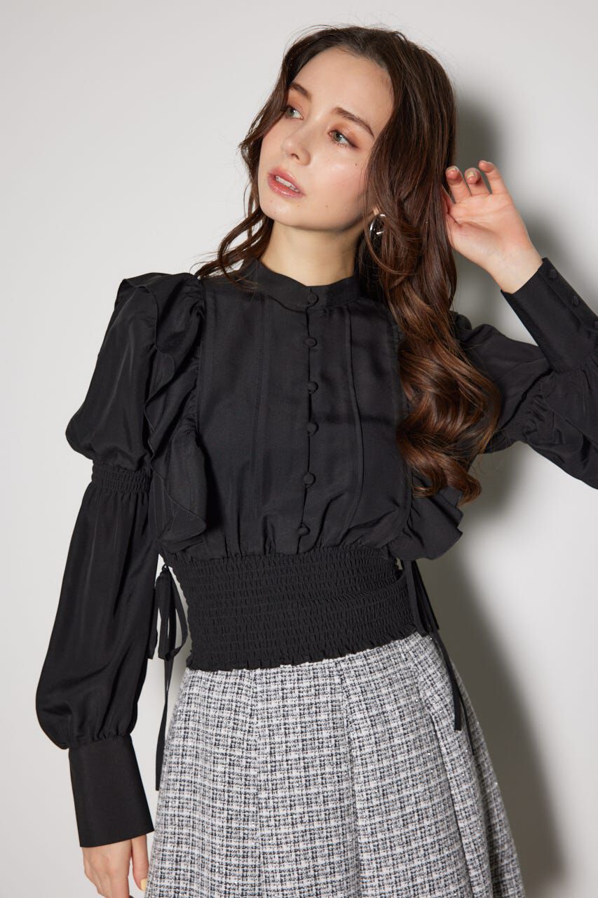 rienda「2WAYボウタイクロップドブラウス」|シャツ・ブラウス|