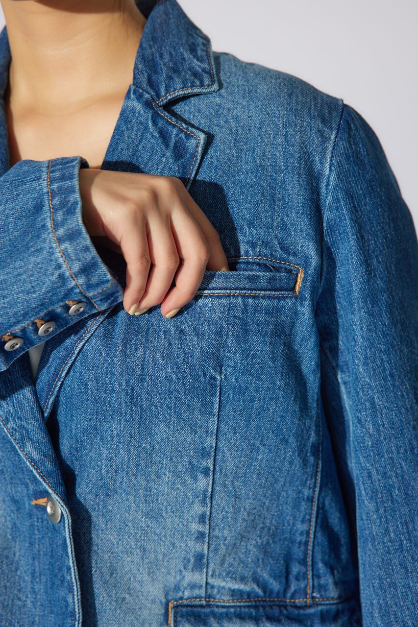 rienda「テーラーカラーデニムジャケット」|デニムジャケット|