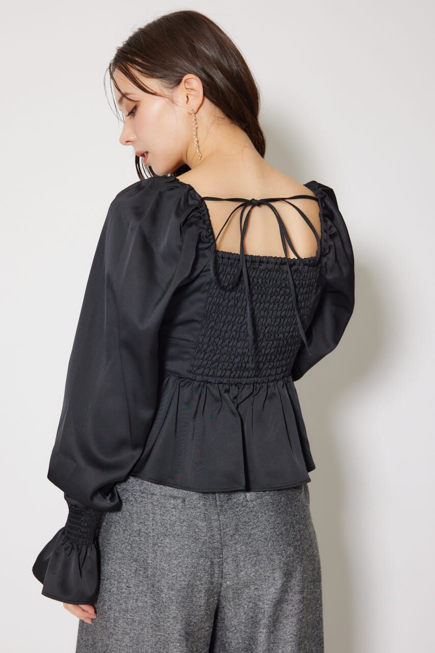 rienda「ギャザーペプラムブラウス」|シャツ・ブラウス|