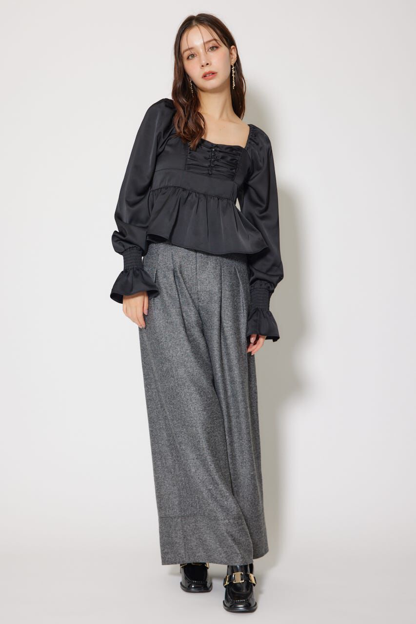 rienda「ギャザーペプラムブラウス」|シャツ・ブラウス|