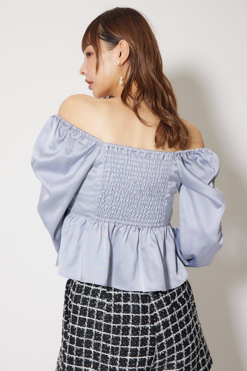rienda「ギャザーペプラムブラウス」|シャツ・ブラウス|