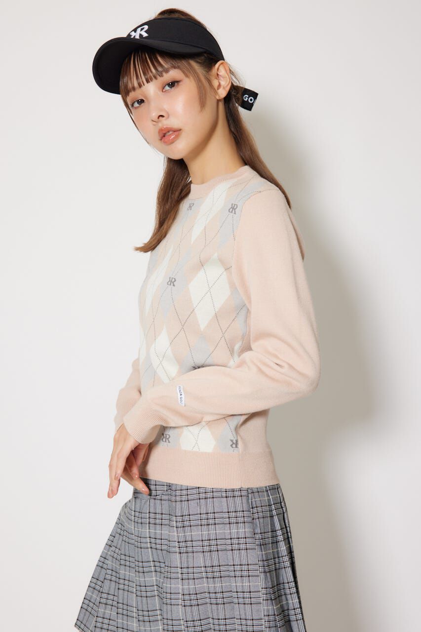 rienda「アーガイルジャガードニットトップス」|ニット・セーター|