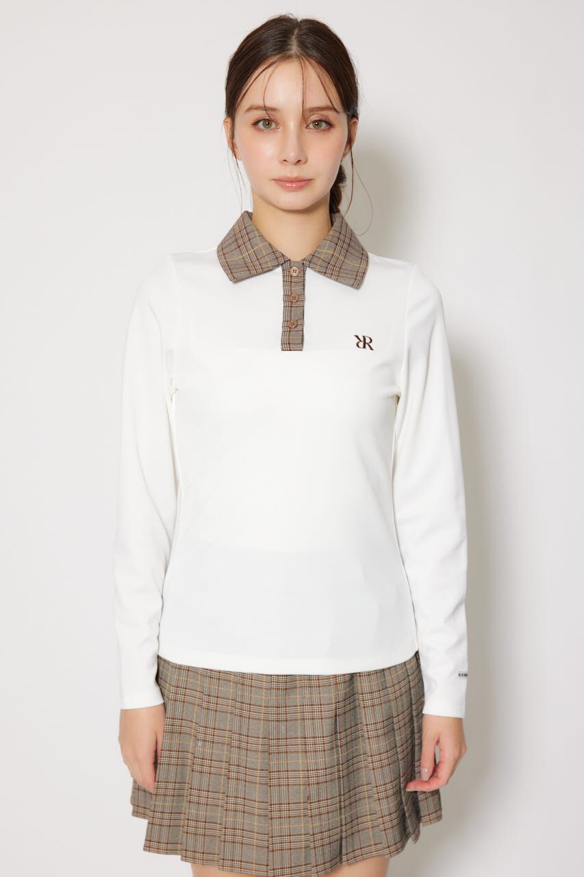 rienda「襟付きコンパクトカットトップス」|Tシャツ・カットソー|