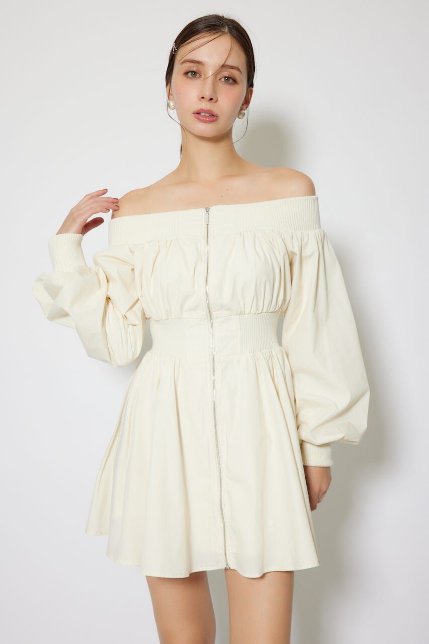 rienda「MA-1オフショルロングスリーブミニワンピース」|ワンピース|IVOY3