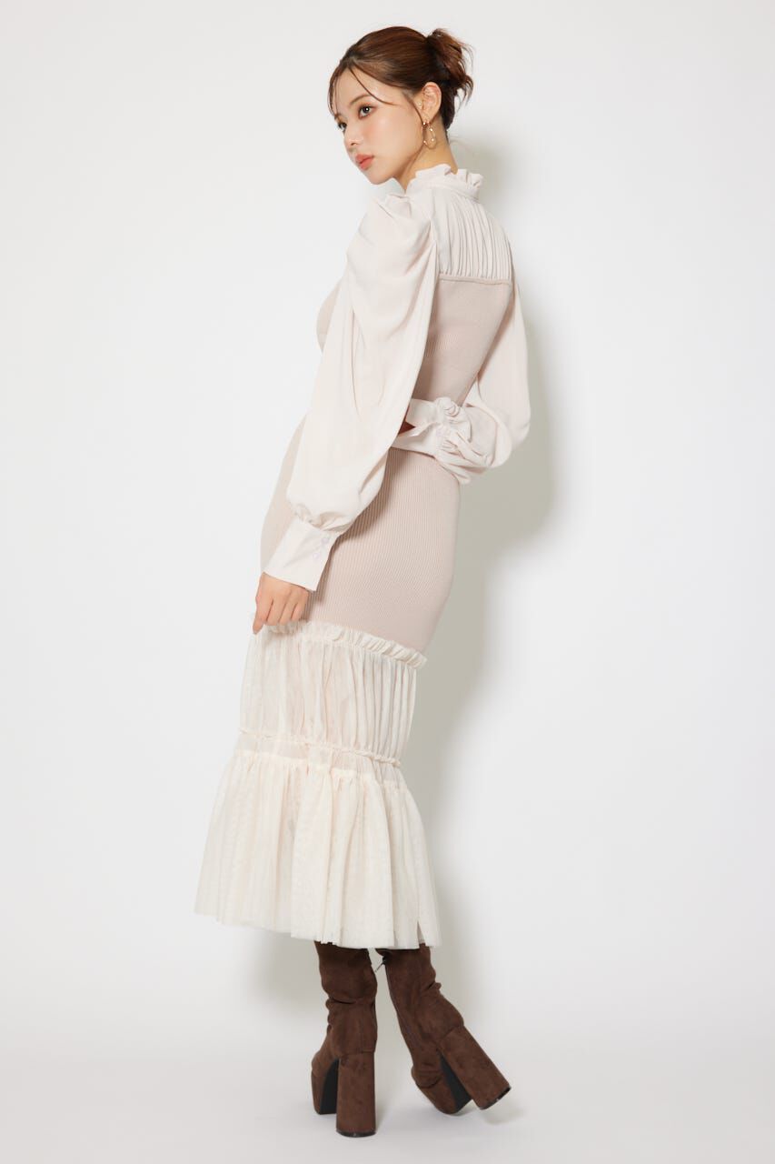 rienda「チュールドッキングニットマーメイドワンピース」|ワンピース|