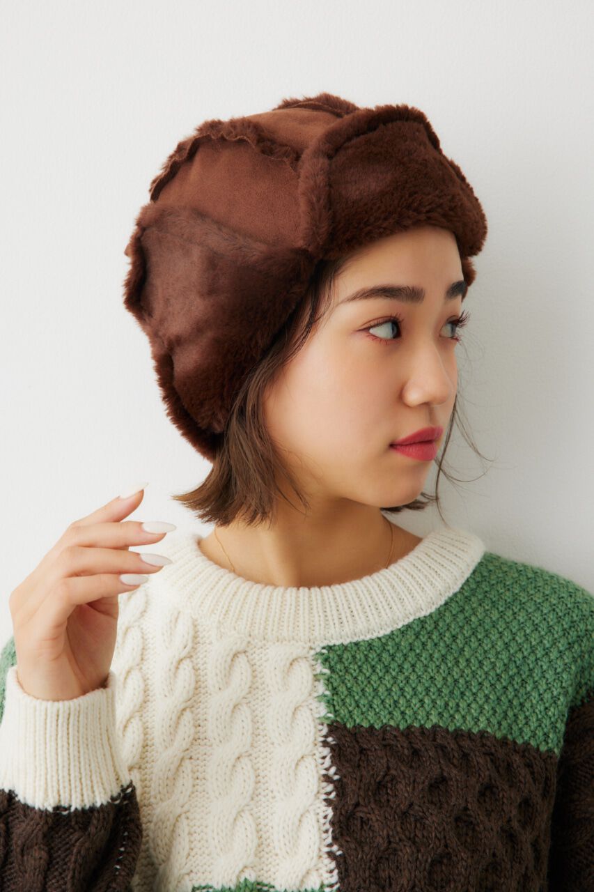 RODEO CROWNS「フェイクムートン フライトキャップ」|その他|BRN