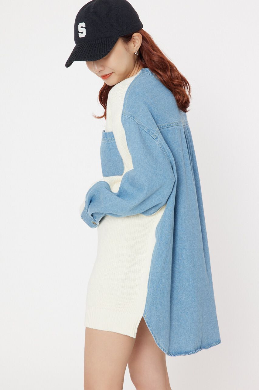 RODEO CROWNS「デニムドッキングニットワンピース」|ワンピース|