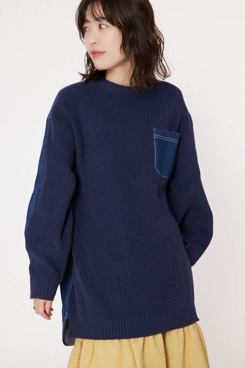 RODEO CROWNS「デニムドッキングニットワンピース」|ワンピース|