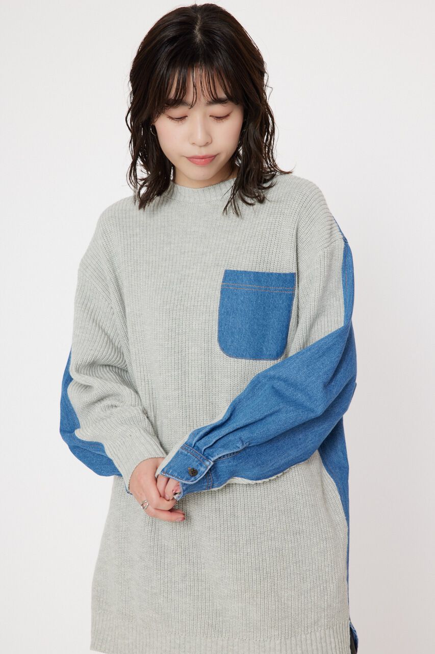 RODEO CROWNS「デニムドッキングニットワンピース」|ワンピース|