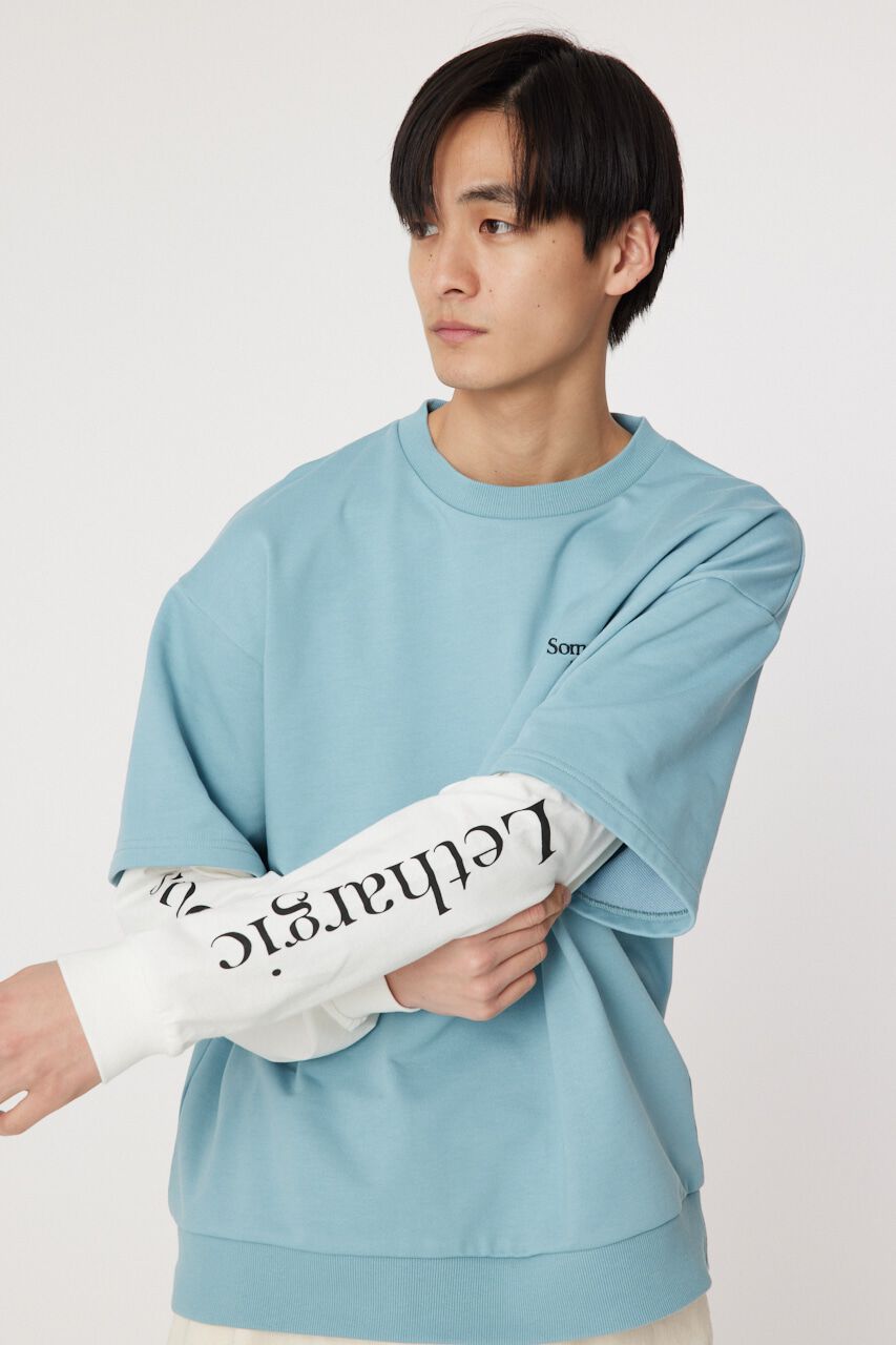 RODEO CROWNS「ミニ裏毛Sometimesレイヤードライクトップス」|Tシャツ・カットソー|L/BLU1