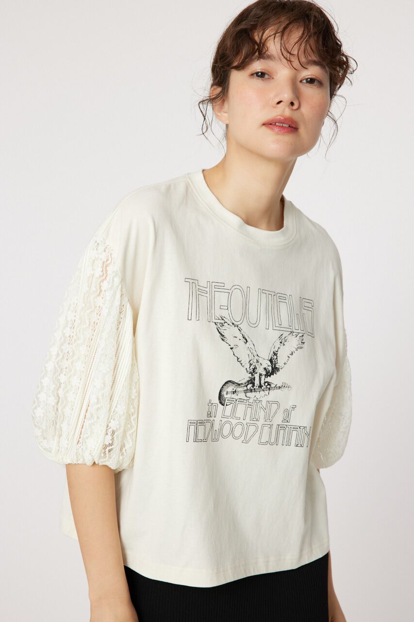 RODEO CROWNS「レーススリーブトップス」|Tシャツ・カットソー|O/WHT1