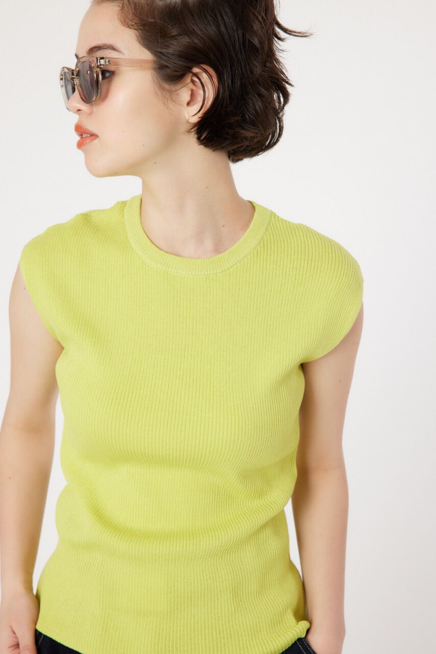 RODEO CROWNS「BASIC ノースリーブ ニット トップス」|タンクトップ|LIME