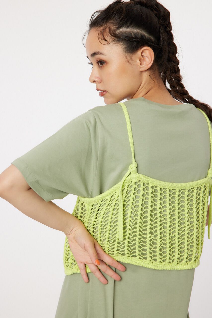 RODEO CROWNS「ラメニットメッシュビスチェ」|キャミソール|