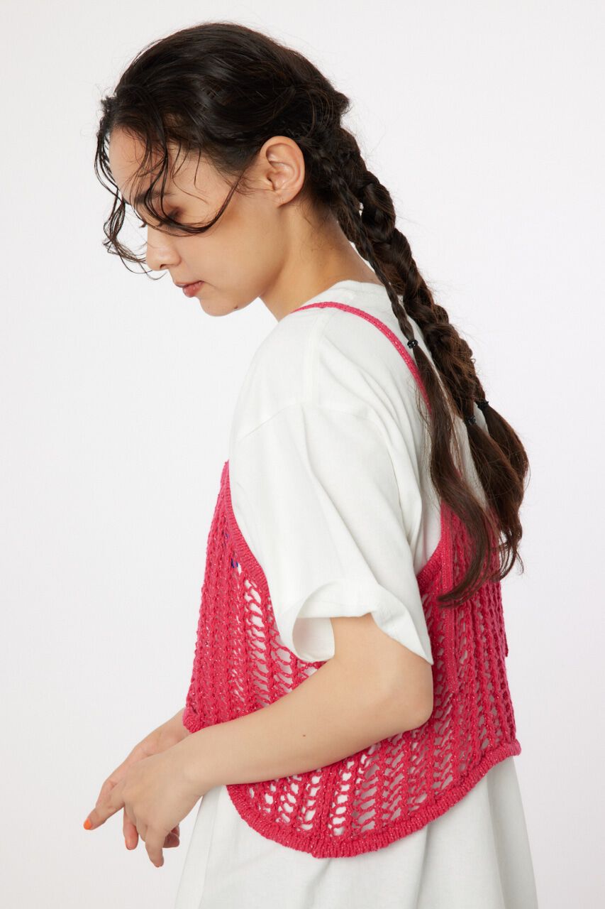 RODEO CROWNS「ラメニットメッシュビスチェ」|キャミソール|