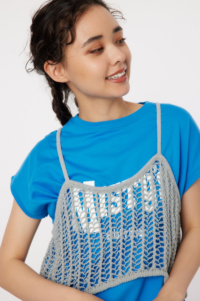 RODEO CROWNS「ラメニットメッシュビスチェ」|キャミソール|