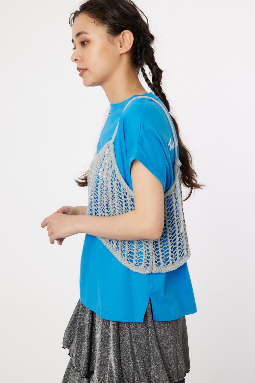 RODEO CROWNS「ラメニットメッシュビスチェ」|キャミソール|