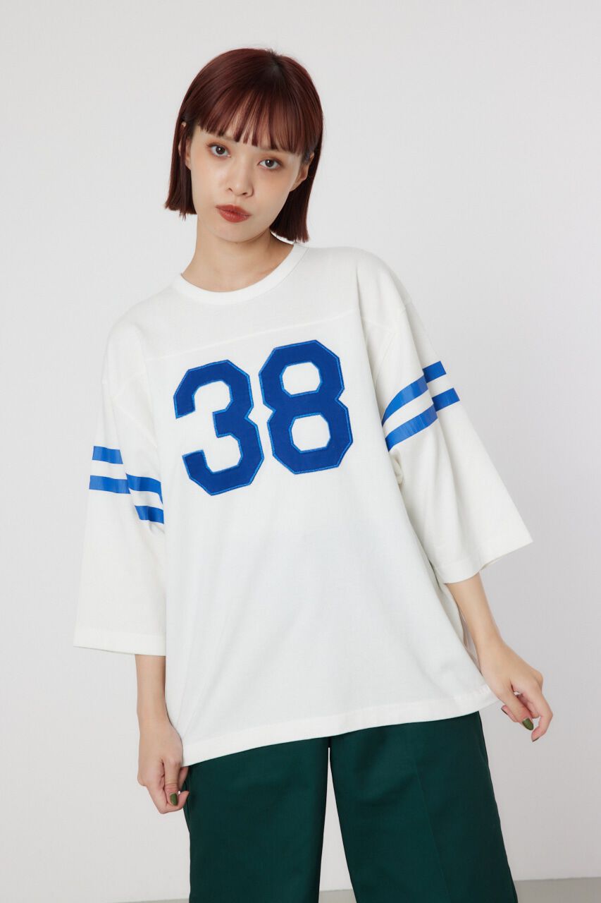 RODEO CROWNS「GOOD OLD CLフットボールシャツ」|Tシャツ・カットソー|O/WHT1