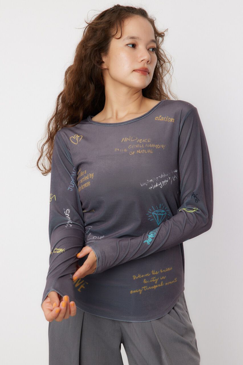 RODEO CROWNS「Brushedテキストシアートップス」|Tシャツ・カットソー|