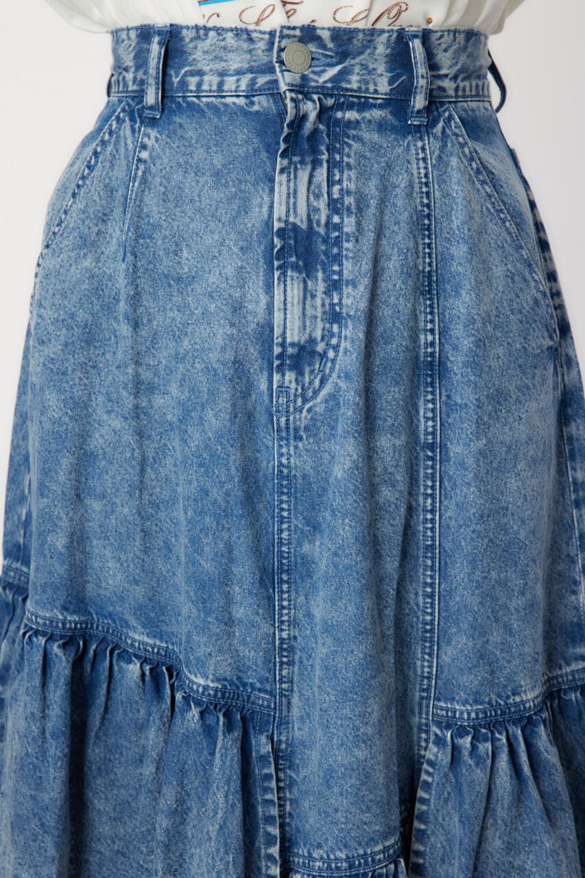 RODEO CROWNS「CHEMICAL DENIM TIERED SK」|スカート|
