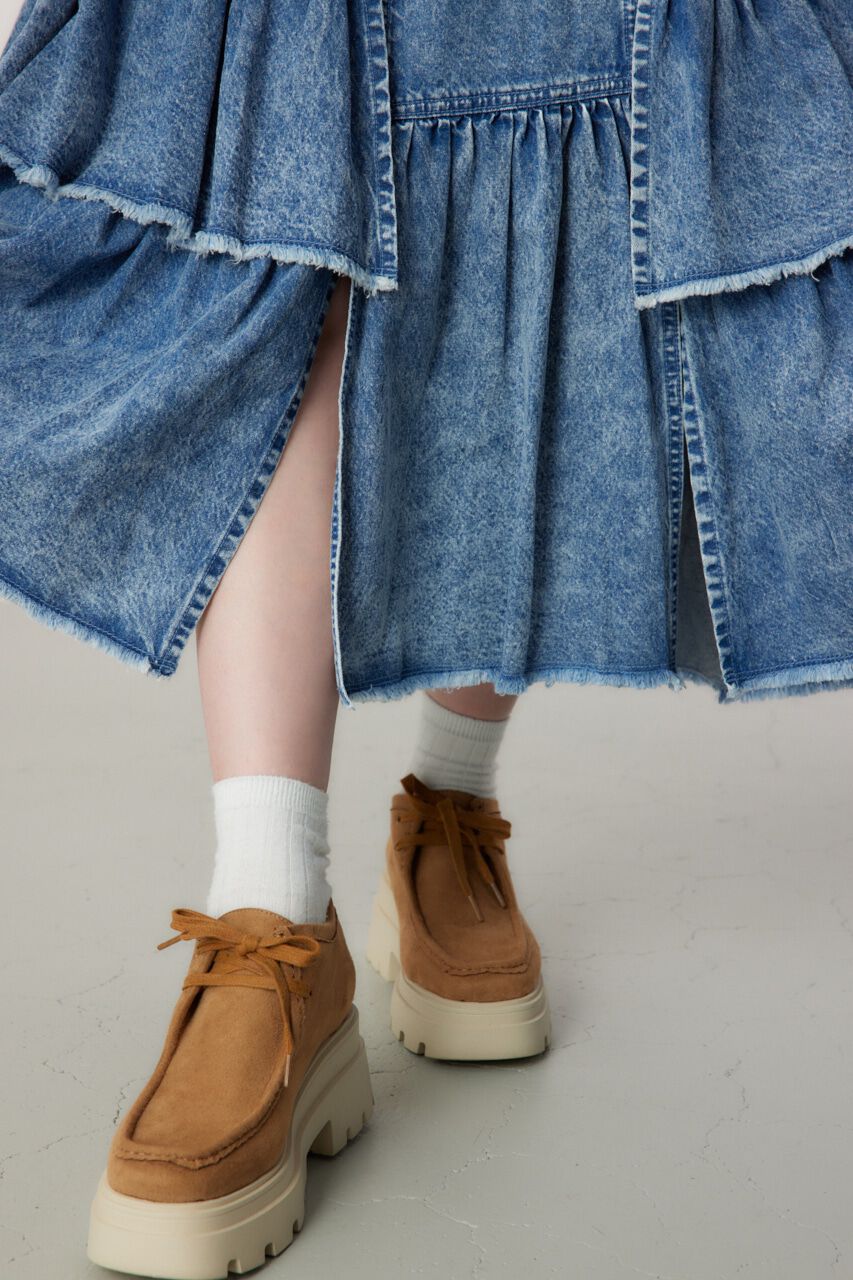 RODEO CROWNS「CHEMICAL DENIM TIERED SK」|スカート|