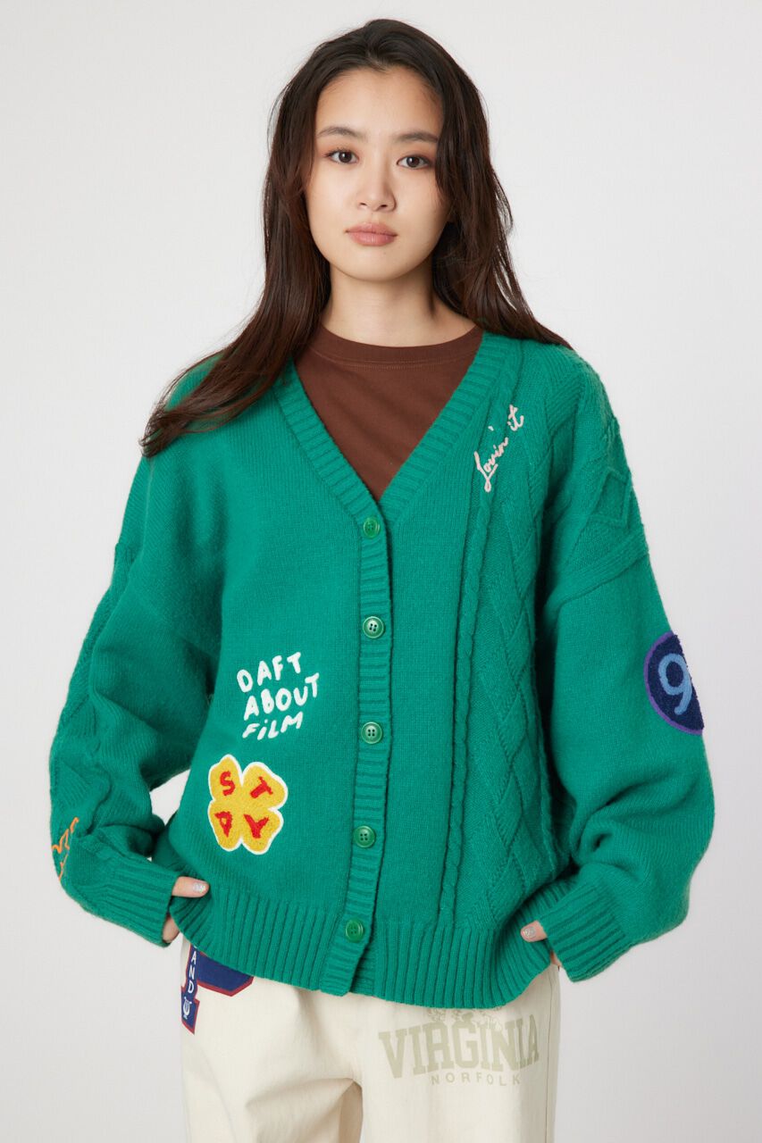 RODEO CROWNS「EMB MOTIFSケーブルカーディガン」|カーディガン|D/GRN3